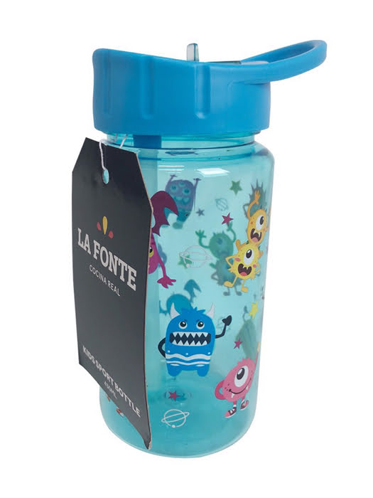 Bình nước uống thể thao trẻ em La Fonte 430ml màu xanh - 000815