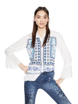 Áo dài tay nữ BLOUSE size XL BLANCO - 18SWBW871000XL