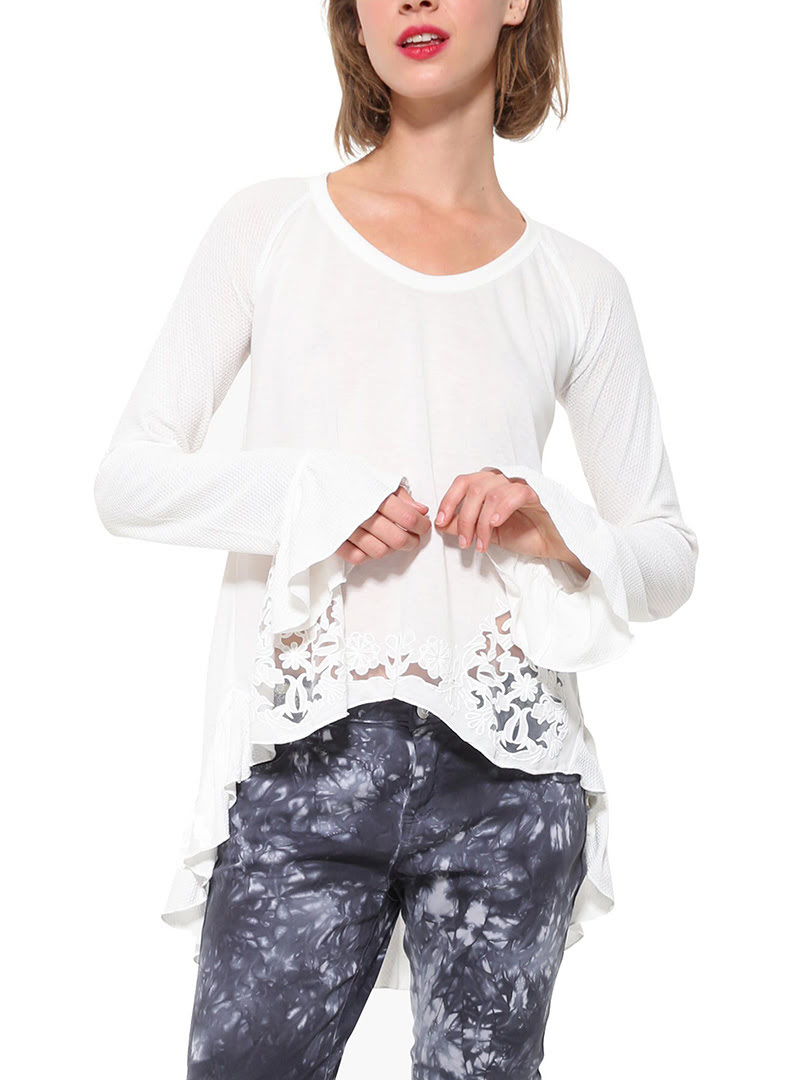 Áo thun dài tay nữ T-SHIRT, Size S, CRUDO - 17WWTK281001S