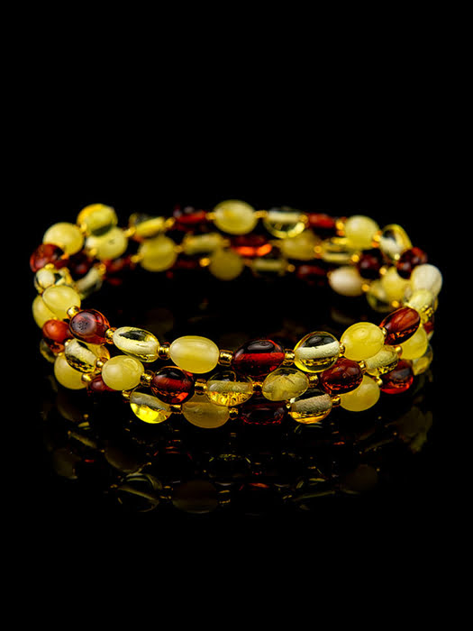 Vòng đeo tay trang sức Amber Jewelry bằng đá hổ phách thiên nhiên (Olive small ) - 709108292