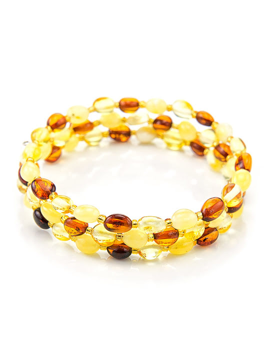 Vòng đeo tay trang sức Amber Jewelry bằng đá hổ phách thiên nhiên (Olive small ) - 709108292