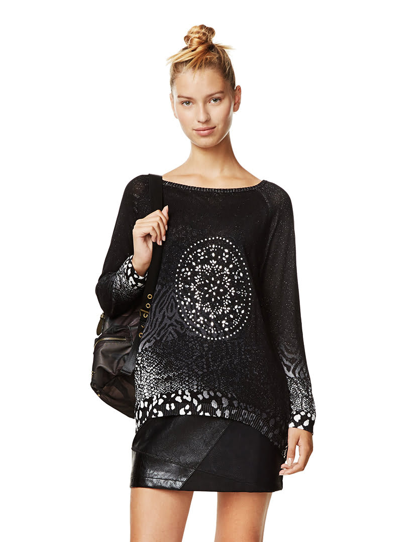 Áo dài tay nữ PULLOVER, Size XS, NEGRO - 17WWJFB32000XS