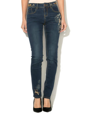 Quần Jean nữ DENIM TROUSERS, Size 30, DENIM DARK BLUE - 17WWDD10500830