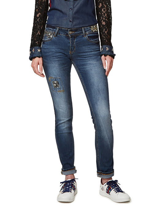 Quần Jean nữ DENIM TROUSERS, Size 25, DENIM DARK BLUE - 17WWDD24500825