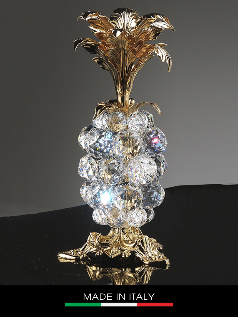 Vật trang trí trái thơm Debora Giada mạ vàng đính pha lê cao 26cm - 18981