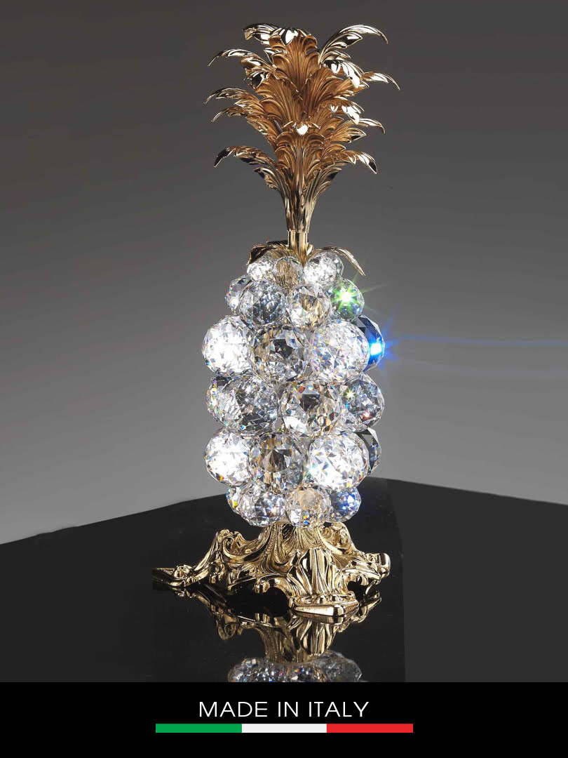 Vật trang trí trái thơm Debora Giada mạ vàng đính pha lê cao 36cm - 18982