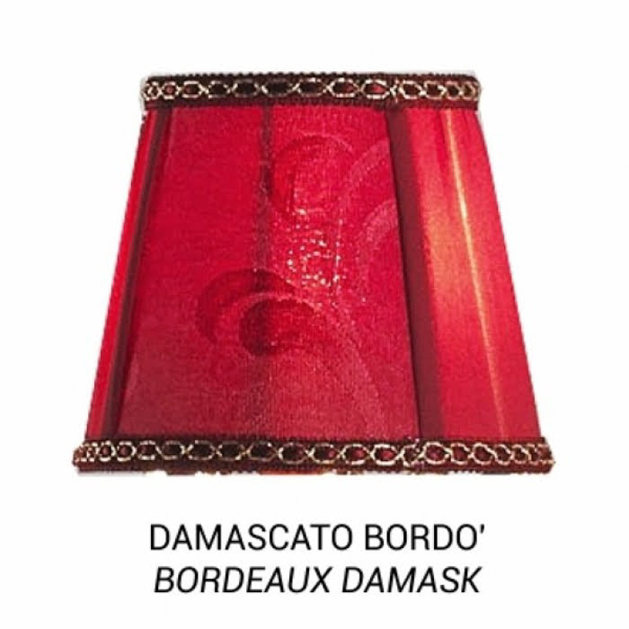 Đèn trần Debora Roma 24 bóng mạ vàng gắn hạt pha lê Swarovski đỏ ruby chụp đèn màu hồng - DC4432/OR