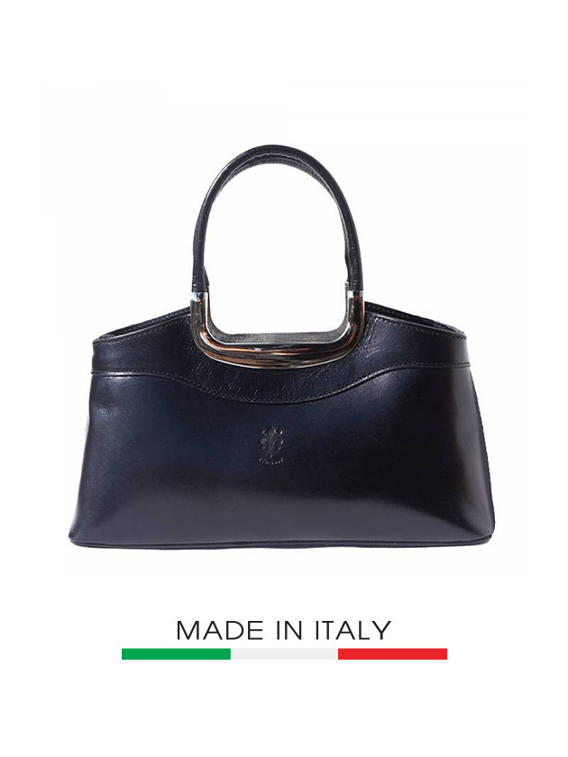Túi xách da Ý Florence - 32x9x14cm màu đen - 200-Black