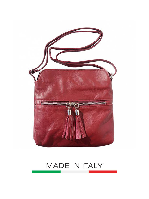 Túi xách da Ý Florence - 22x3x25cm màu đỏ đậm - 6110-Bordeaux