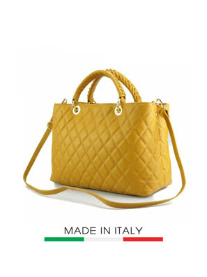 Túi xách da Ý Florence - 33x13x21 cm - 7006-Yellow