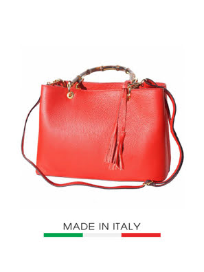 Túi xách da Ý Florence - 36x14x23cm - 9139-Red