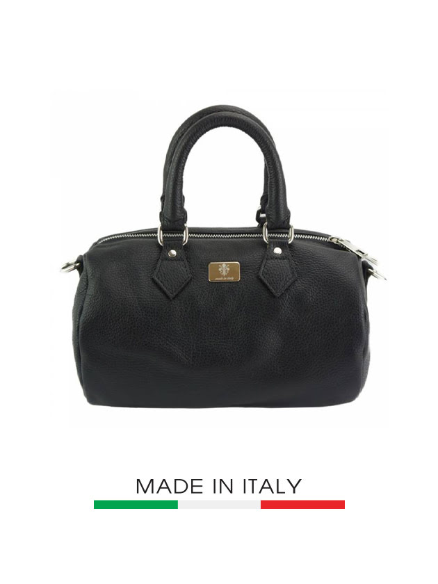 Túi xách da Ý Florence 26x15x15cm - 9127-Black