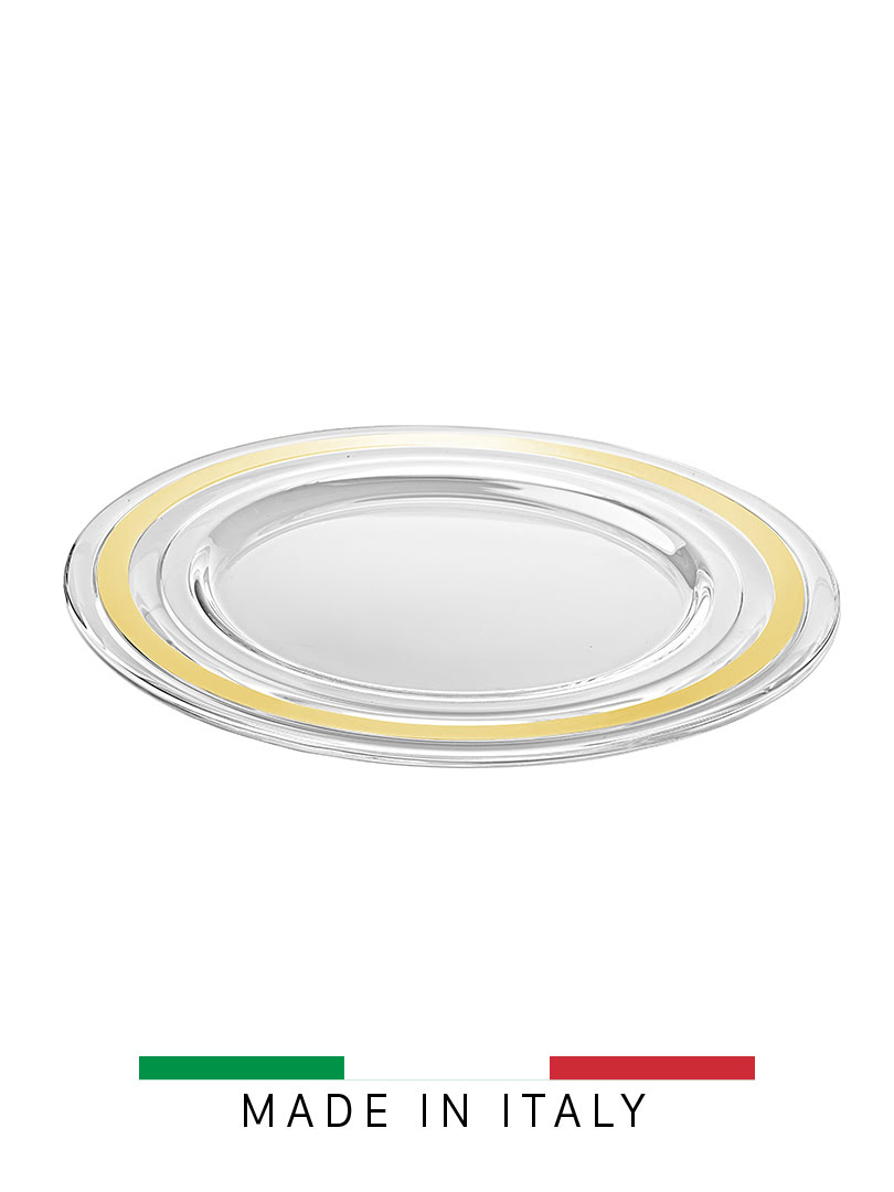 Bộ đĩa thủy tinh Vidivi Baguette 2 cái 32cm vòng mạ vàng - 65271M