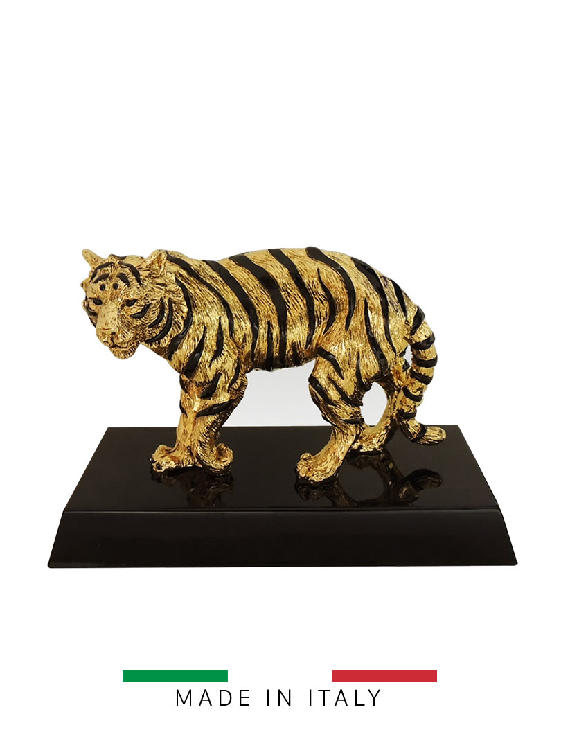 Vật trang trí hình con hổ vàng Goldline Italia - D4625G/BL