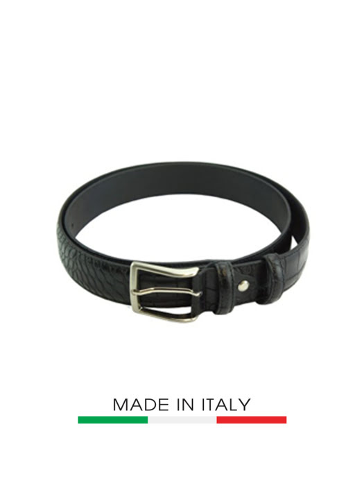 Dây thắt lưng da Ý Florence 3.5CMX1.4IN - 3195-BLACK