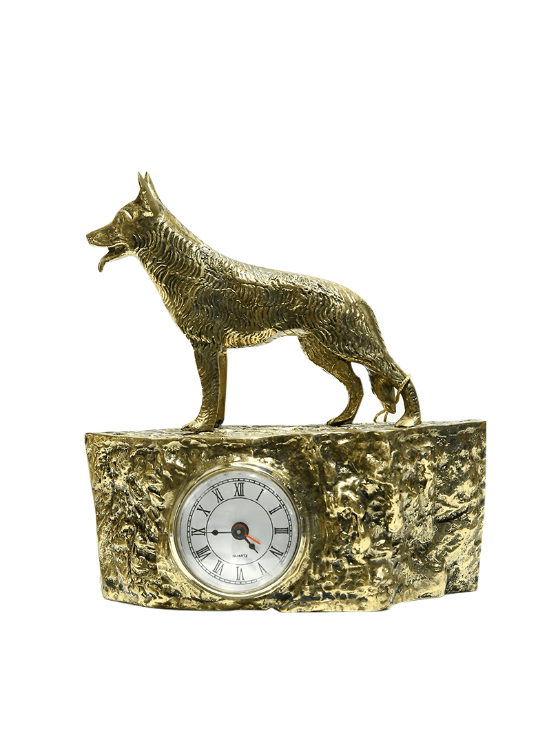 Đồng hồ gắn tượng sói bằng đồng Virtus - 2289