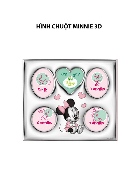 Khung ảnh chuột Minnie,kích thước 26x22 mạ bạc hiệu VALENTI  - D1225LRA