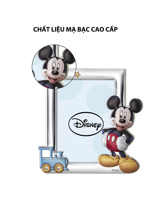 Đồ trang trí hình Hộp đựng tiền Mickey,kích thước 8*8*11.5 mạ bạc hiệu VALENTI  - D298C