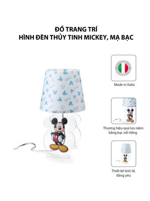 Đồ trang trí hình Đèn thủy tinh Mickey mạ bạc hiệu VALENTI  - D357C
