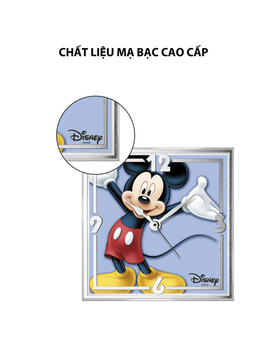 Đồ trang trí hình Đồng hồ báo thức Chuột Mickey mạ bạc hiệu VALENTI  - D395C