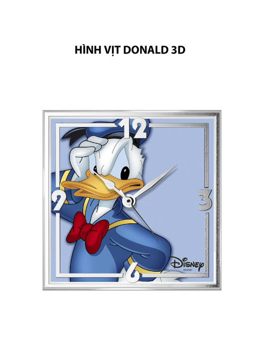 Đồ trang trí hình Đồng hồ báo thức Vịt Donald  mạ bạc hiệu VALENTI  - D397C