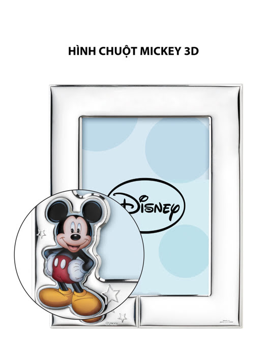 Khung ảnh chuột Mickey,kích thước 13x18 mạ bạc hiệu VALENTI  - D4504LC