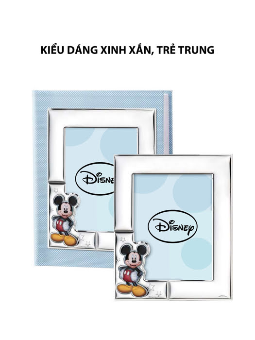 Khung ảnh chuột Mickey,kích thước 13x18 mạ bạc hiệu VALENTI  - D4504LC