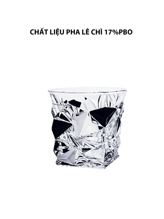 Bộ 6 ly rượu pha lê chì phối màu đen Glacier Bohemia 350ml | Moriitalia