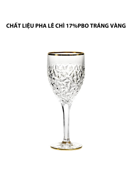 Bộ 6 ly goblet pha lê phủ vàng Nicolette Bohemia 320ml | Moriitalia