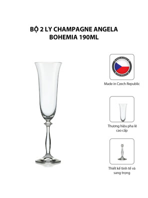 Bộ 2 ly champagne Angela Bohemia 190ml