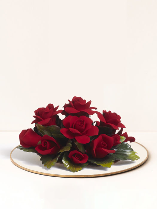 Đồ trang trí Napoleon hình bó hoa hồng bằng sứ,kt 21x19x11cm,code 1662/09