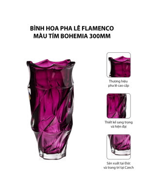 Bình hoa pha lê Flamenco màu tím Bohemia 300mm