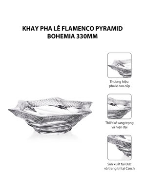 Khay pha lê Flamenco Pyramid Bohemia 330mm