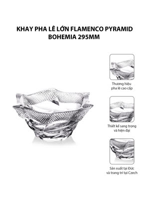 Khay pha lê lớn Flamenco Pyramid Bohemia 295mm