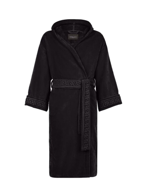Áo choàng tắm màu đen size S Versace ZCOSP056.Z4800.S