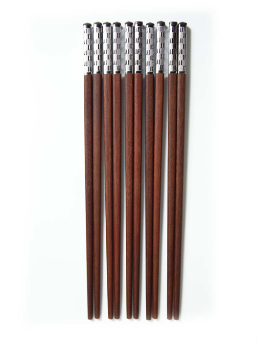 Đũa gỗ hồng vương triều Trung Hoa vỉ 5 đôi Kokusai 25cm NDCK-28