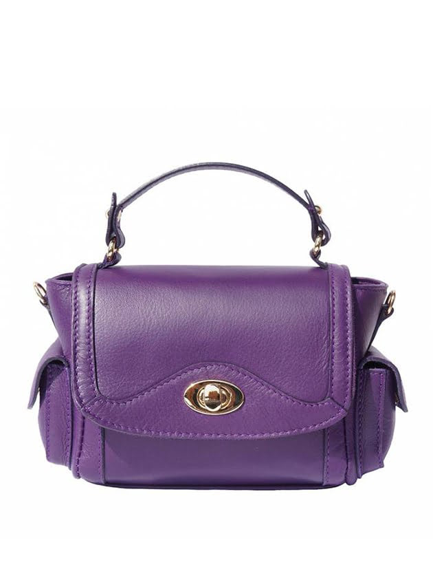 Túi xách da Ý Florence - 22x10x15cm màu tím - 6142-Purple