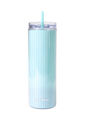 Ly nhựa 2 lớp kèm ống hút màu xanh La Fonte 630 ml - 012300-BLU