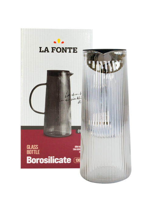 Bình nước thủy tinh borosilicate chịu nhiệt La Fonte 1300ml - 011587