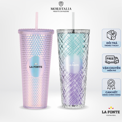 Ly Kim Cương La Fonte 2-Layer Plastic Cup Diamond 760ml Chất liệu PP, không chứa BPA - Chính hãng MORIITALIA