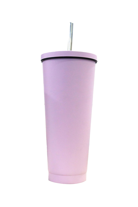Ly giữ nhiệt kèm ống hút La Fonte màu hồng 710ml - 012508-PIN