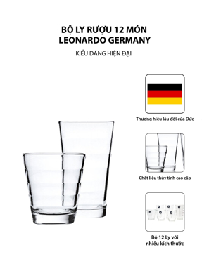 Bộ ly rượu 12 món Leonardo Germany 011019