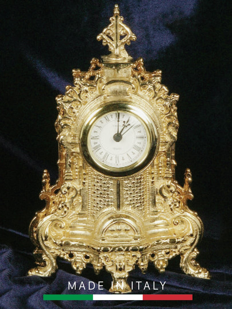 Đồng hồ cổ để bàn mạ vàng 24K-Hand made in Italy