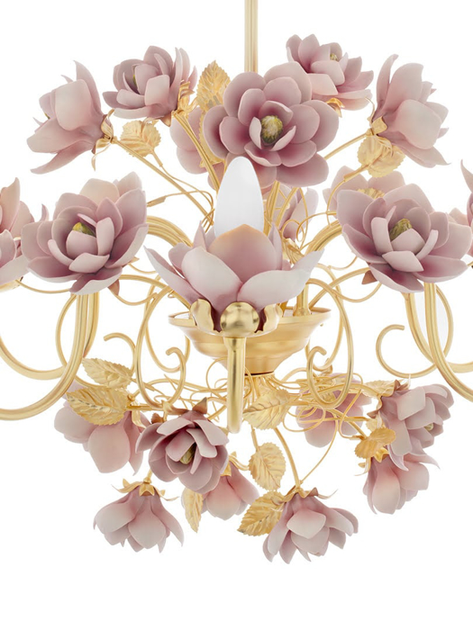 Đèn chùm hình cây mộc lan - Med. Chandelier With Magnolias-6 Lights, code: 2393-6/VERONA