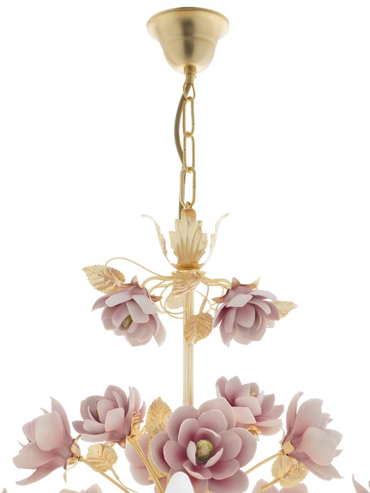 Đèn chùm hình cây mộc lan - Med. Chandelier With Magnolias-6 Lights, code: 2393-6/VERONA