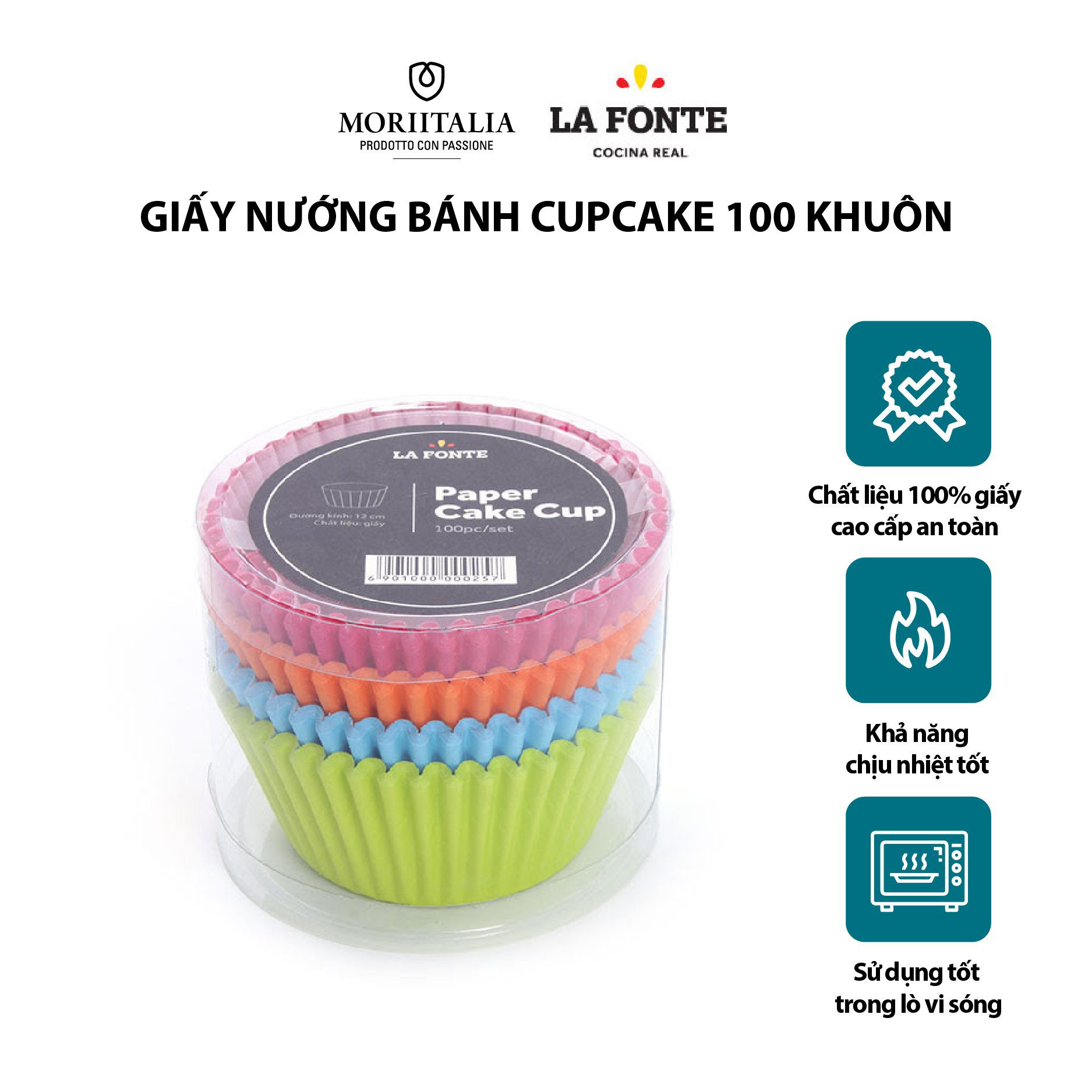 Giấy nướng bánh Cupcake Silicone - La Fonte - YY20410