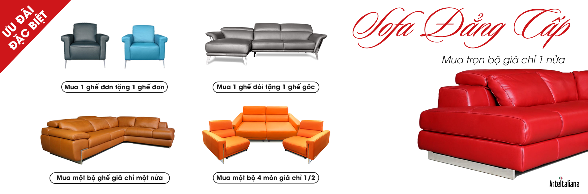 SOFA Ý ĐẲNG CẤP - Mua trọn bộ chỉ nửa giá