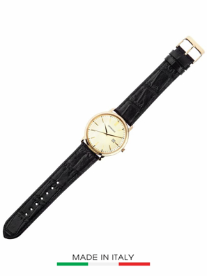 Đồng hồ đeo tay nam thạch anh , dây da bò , kích thước 42mm ,  Code:16055W,nhãn hiệu : OTTAVIANI -