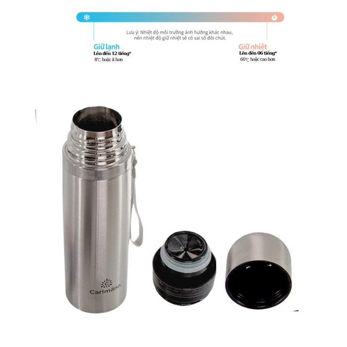 Bình Giữ Nhiệt Nóng Lạnh Carlmann BES-502-1 Vacuum Flask 500ml - Chính hãng Moriitalia