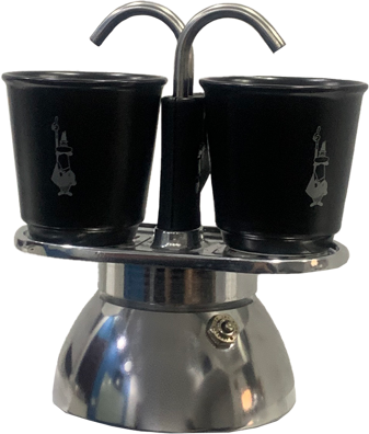 Bình pha cà phê bếp từ Bialetti SET MINI INDUCTION 2 CUPS + 2 BICCHIERINI BLACK 0007310